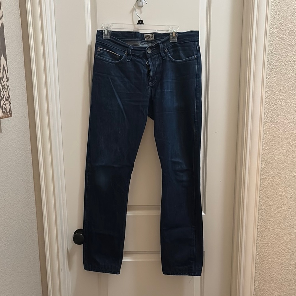 Naked & Famous Selvedge Jeans Mens 32 Weird Guy Cotton Dark Wash Indigo